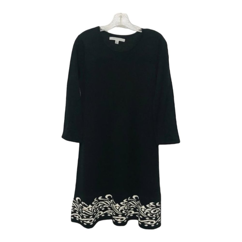 Marc New York by Marc Andrew Medium Black White 3/4 Sleeve Knit Dress
